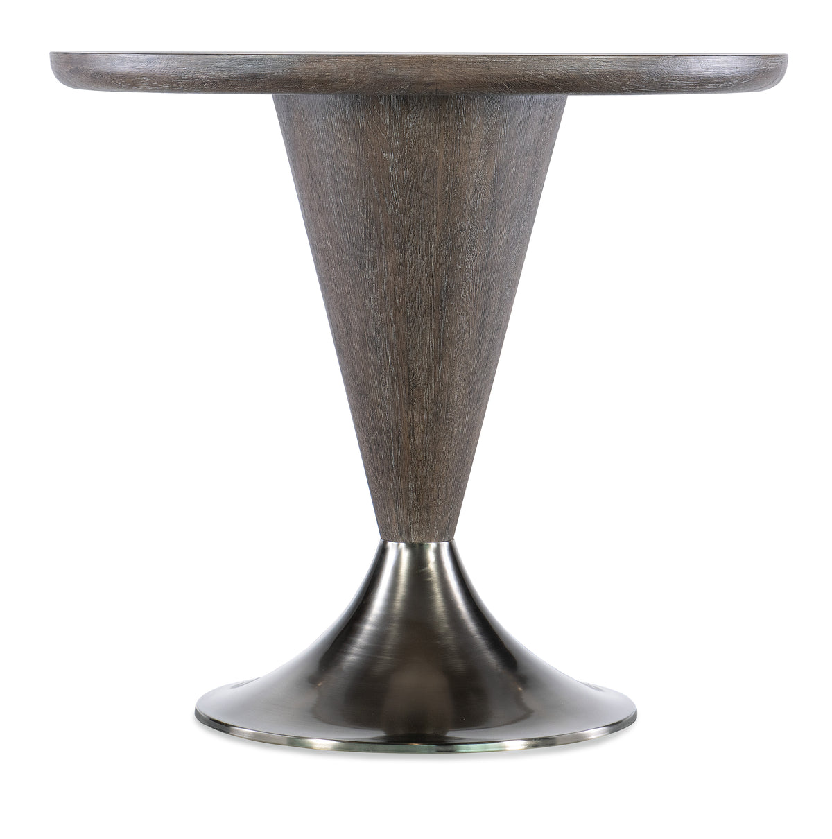 a round table with a metal base