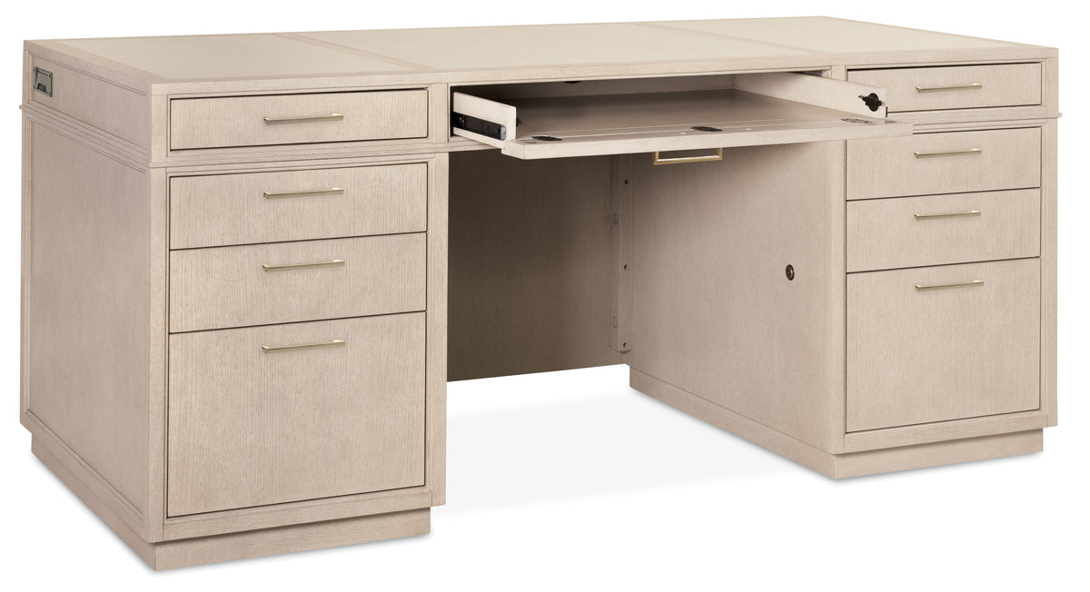 a white desk with drawers