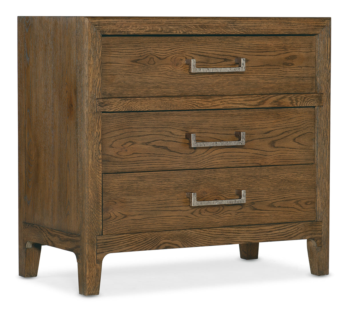 a wooden dresser with three drawers