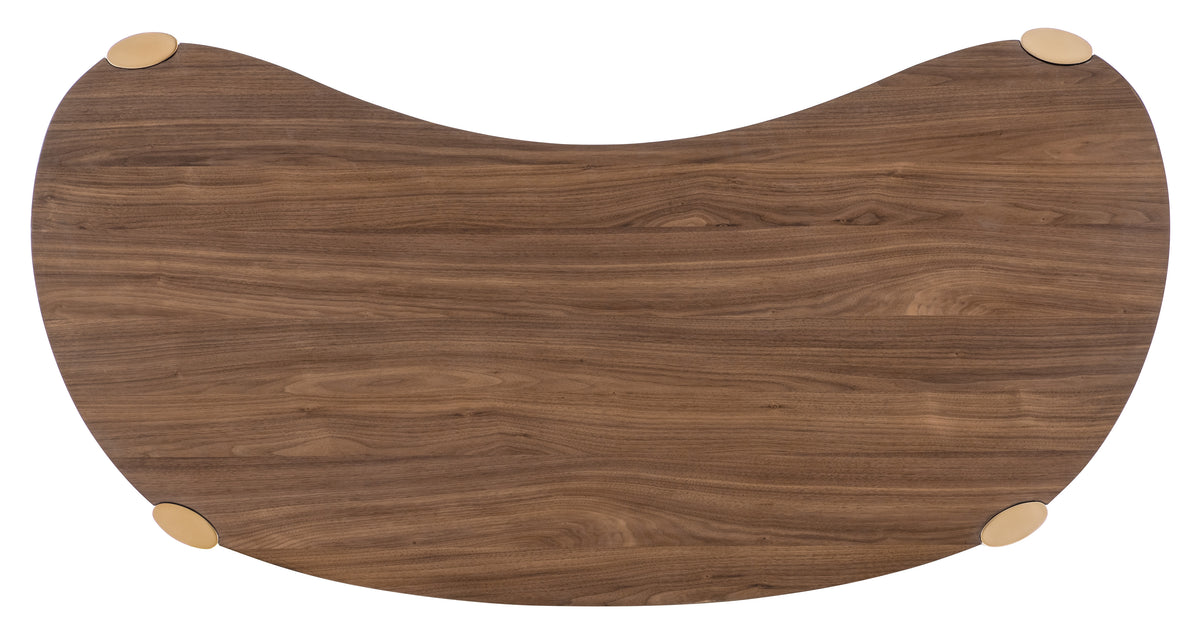 a wooden surface with a curved edge