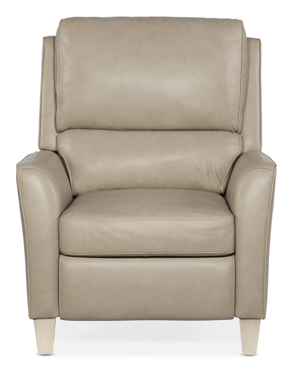 a tan leather recliner chair