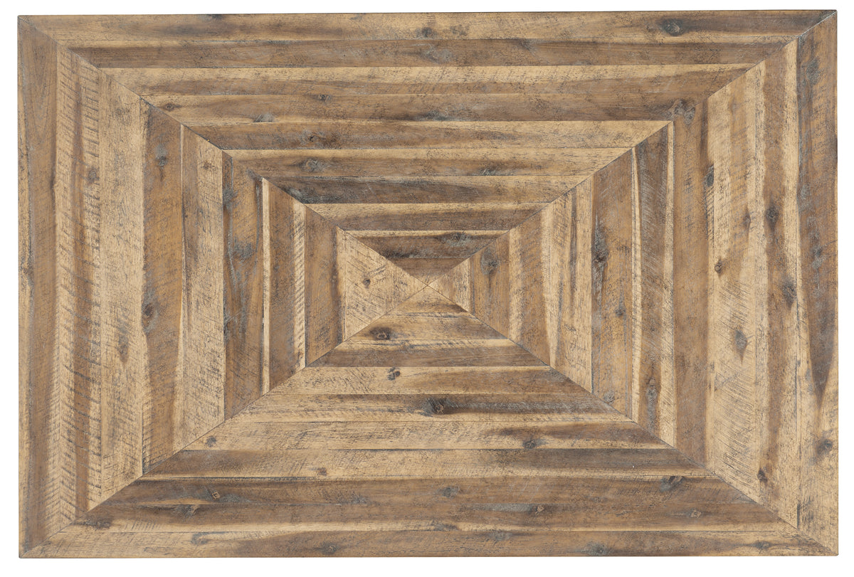 a wood square with a triangle pattern