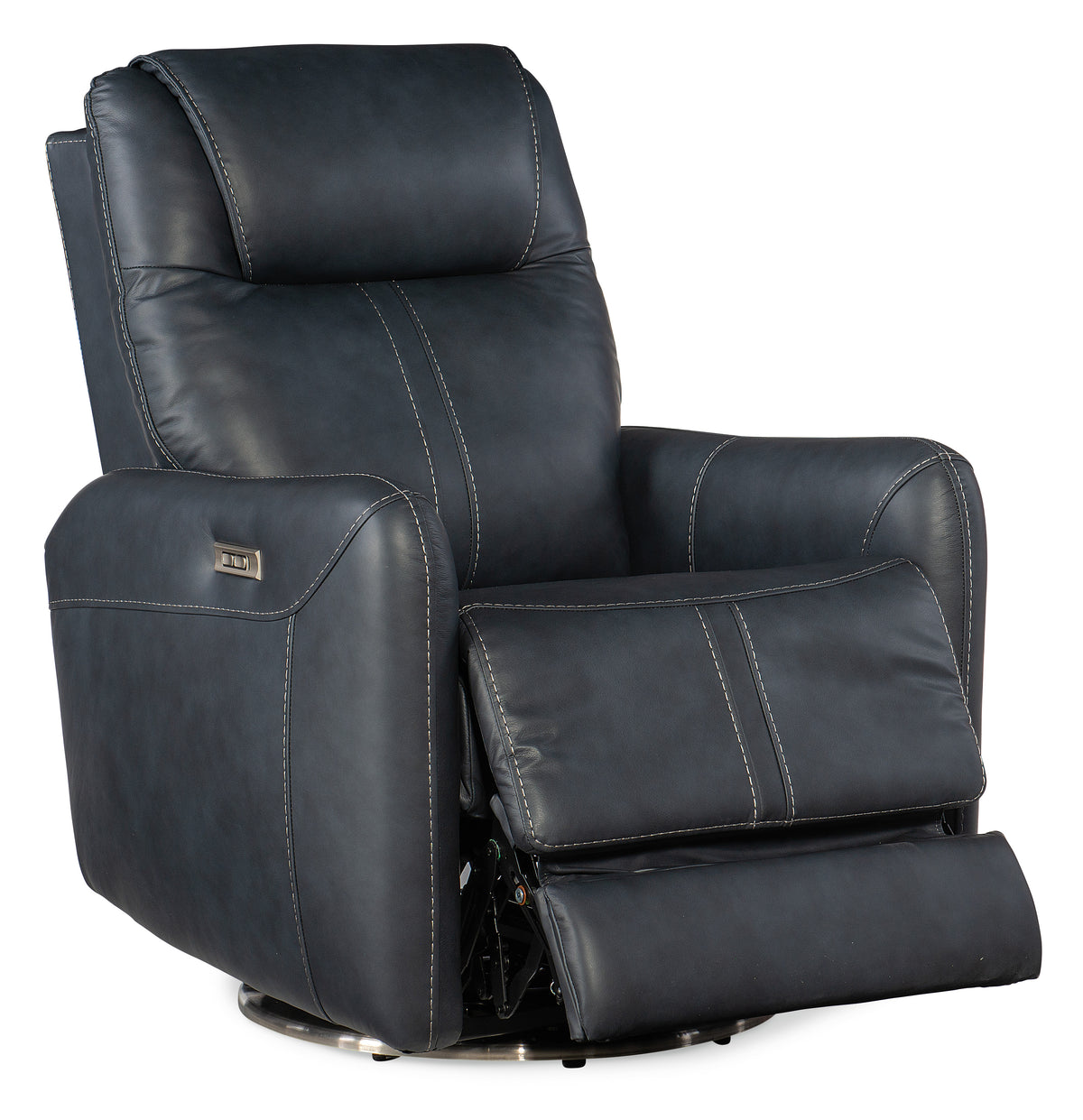 a black leather recliner chair