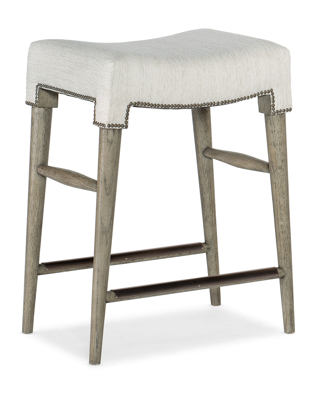 a stool with a white cover