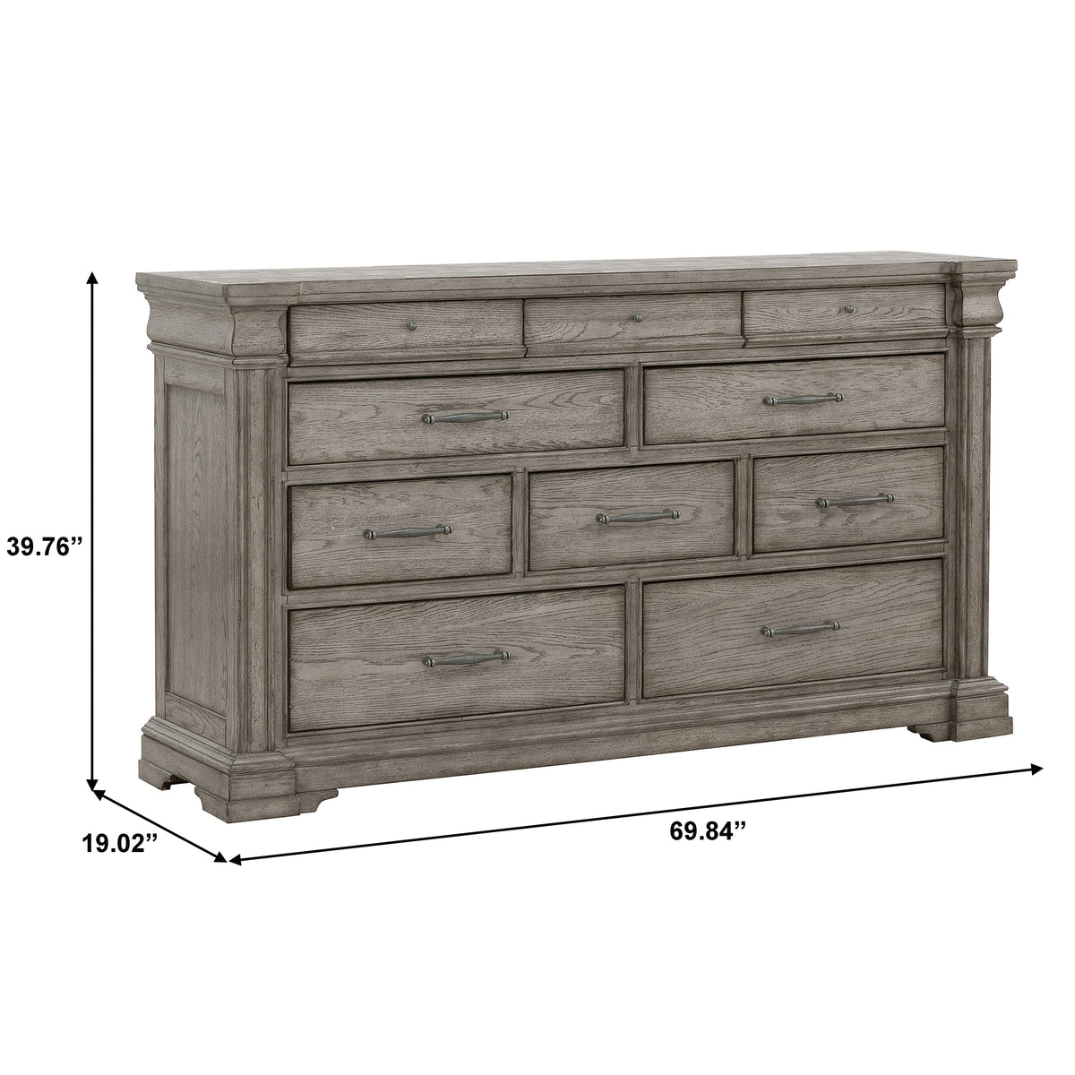 a tall dresser with a size chart