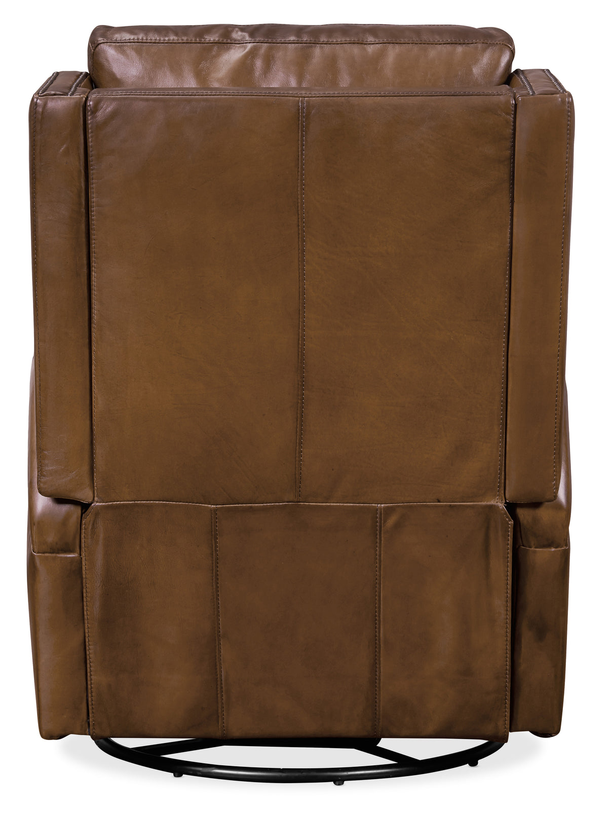a brown leather recliner chair