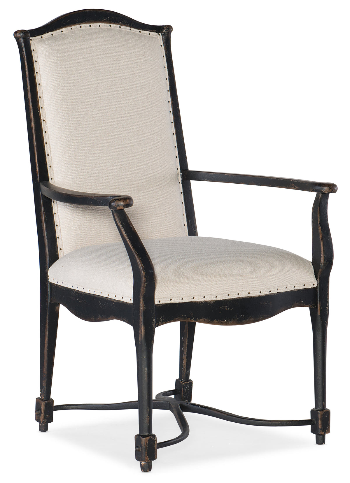 a chair with a white cushion