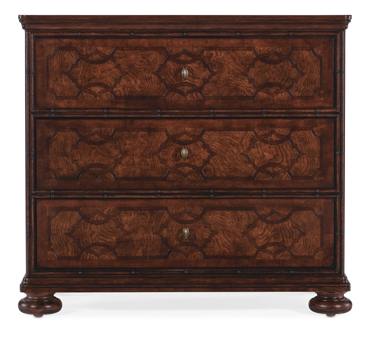 a brown chest of drawers