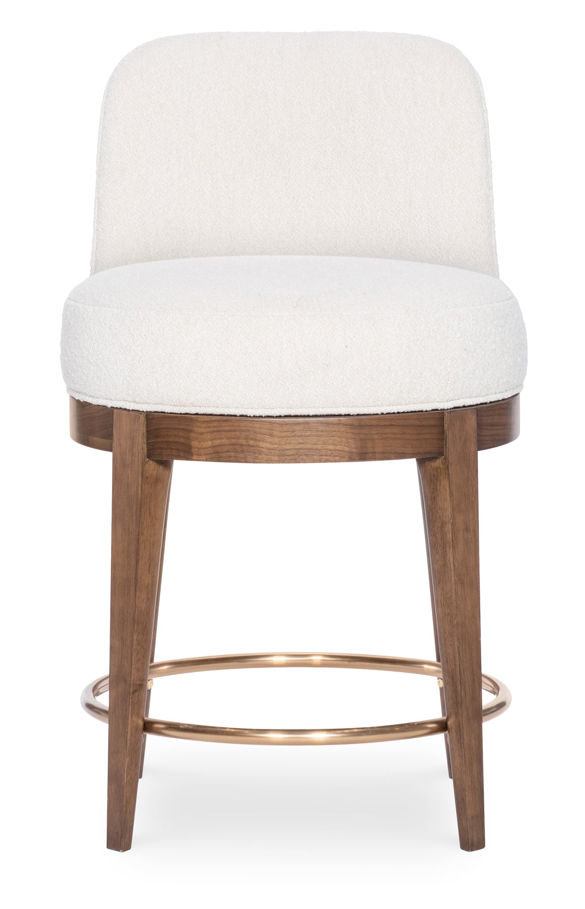 a white chair with a gold base