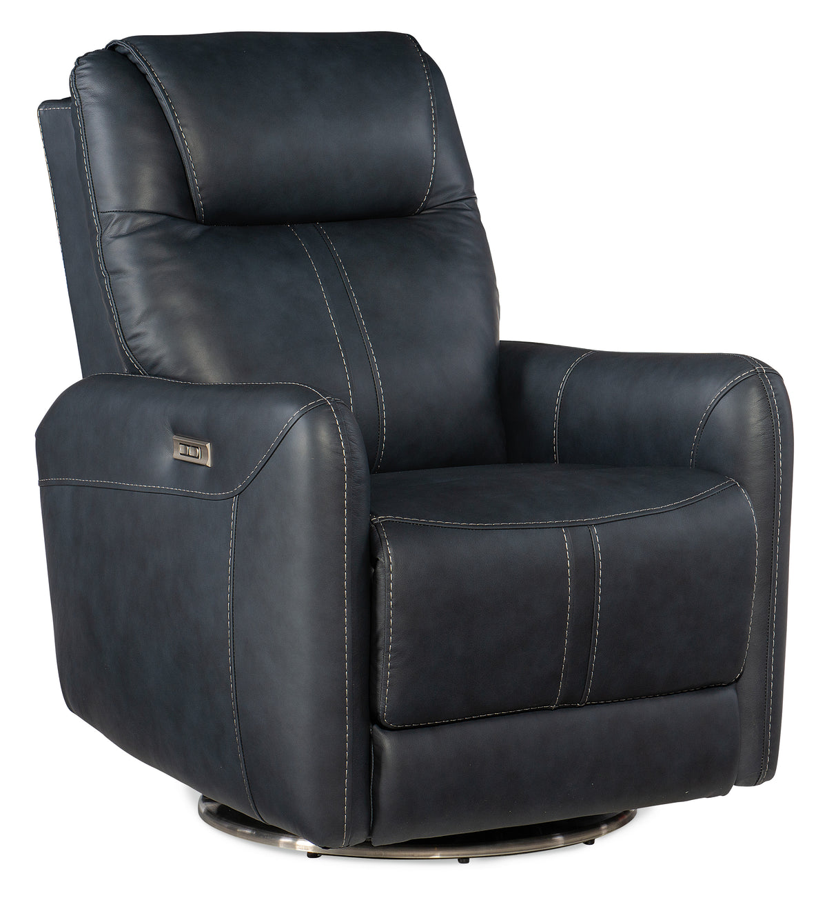 a black leather recliner chair