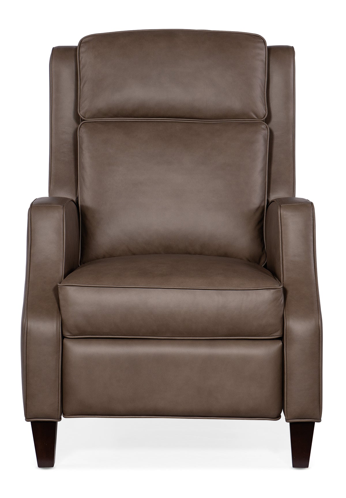 a brown leather recliner chair