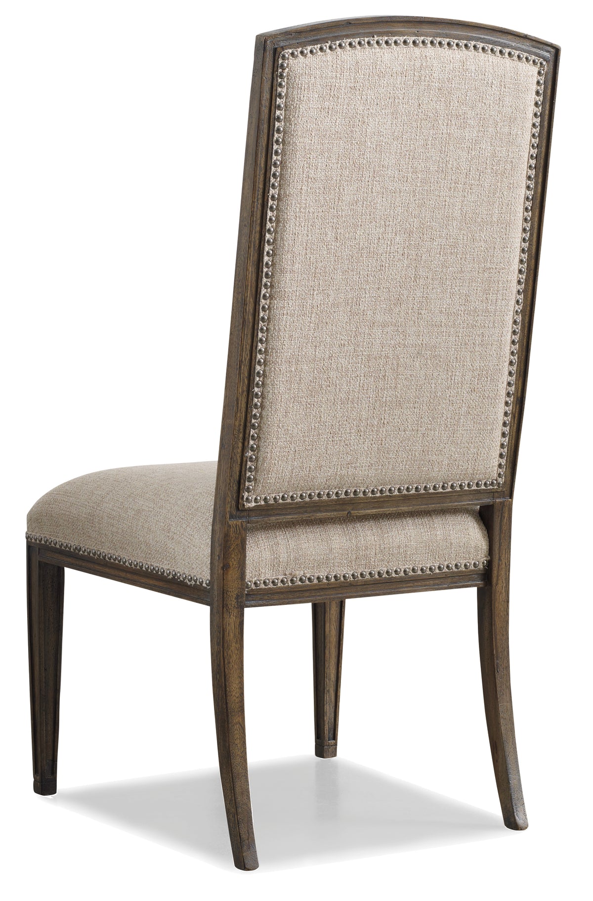 a chair with a white fabric upholstery
