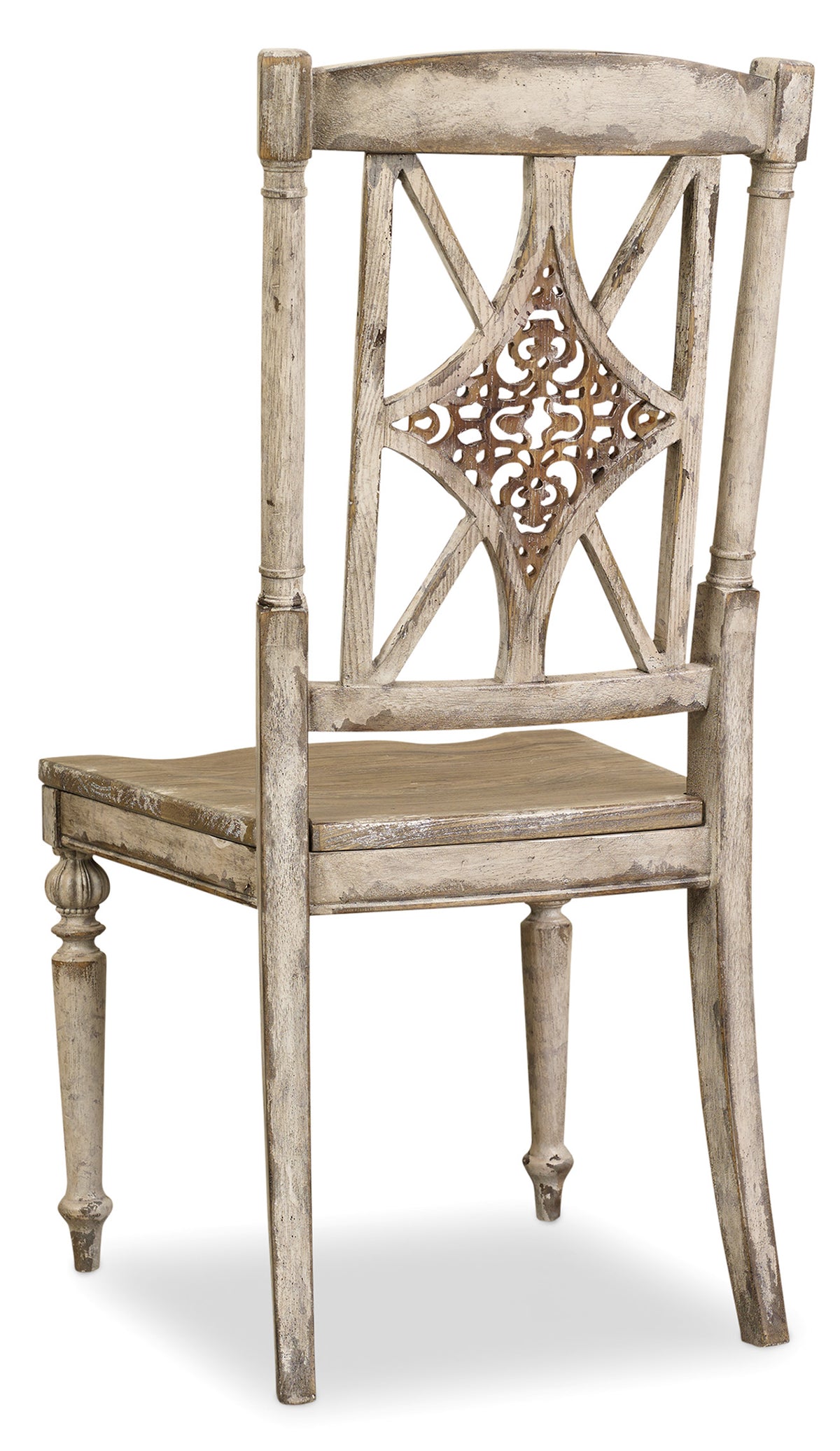 a wooden chair with a cushion