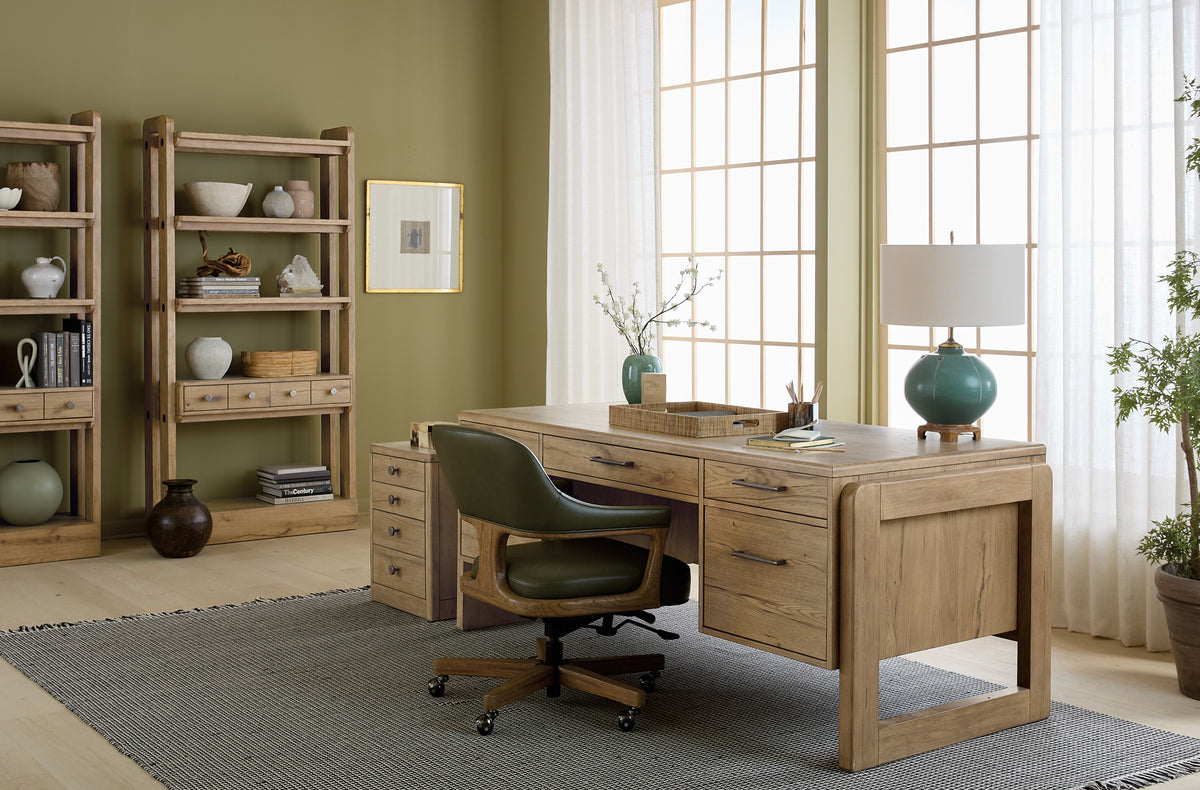 a desk in a room