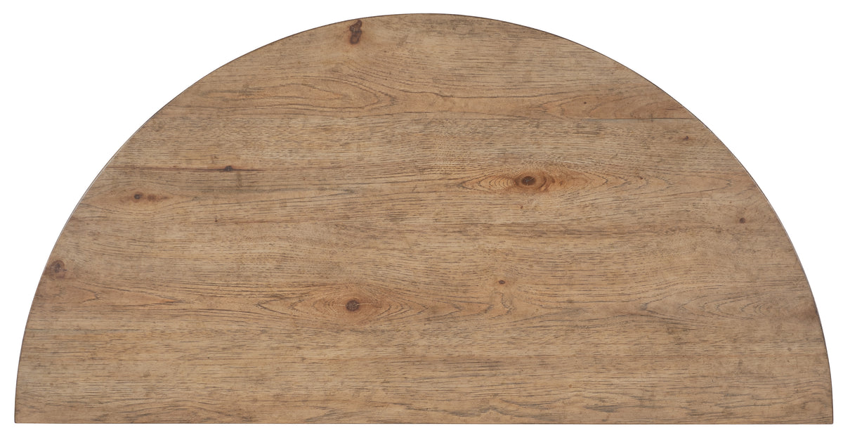 a wood surface with a curved top