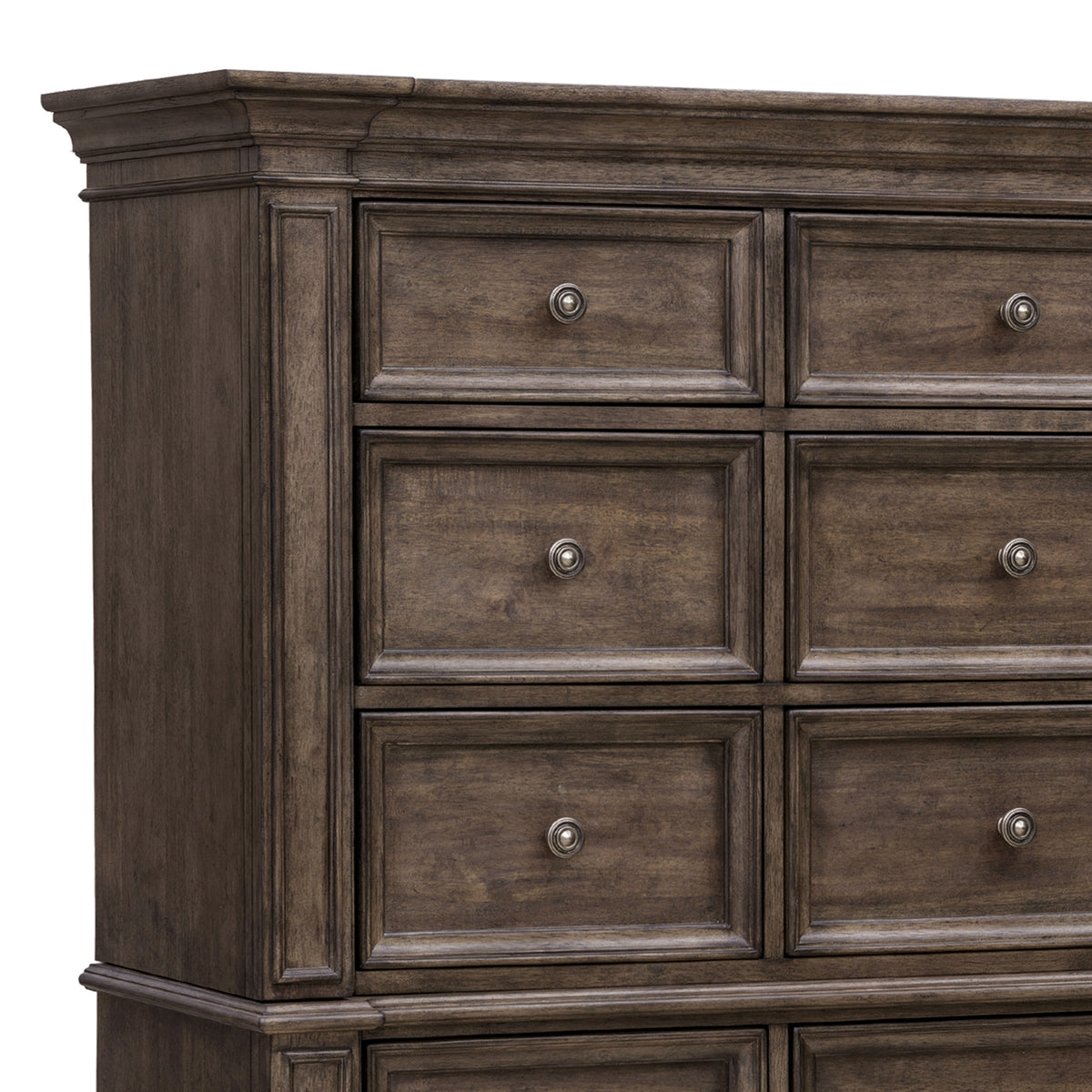 a wooden dresser with drawers