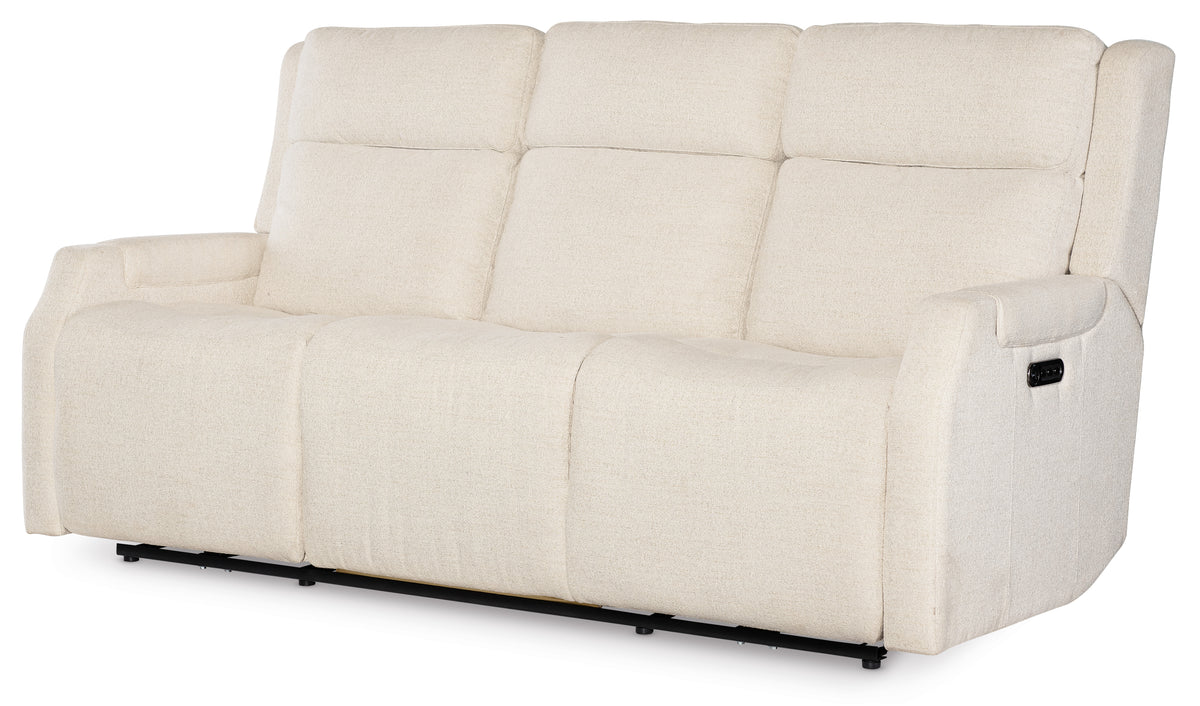 a white couch with black legs