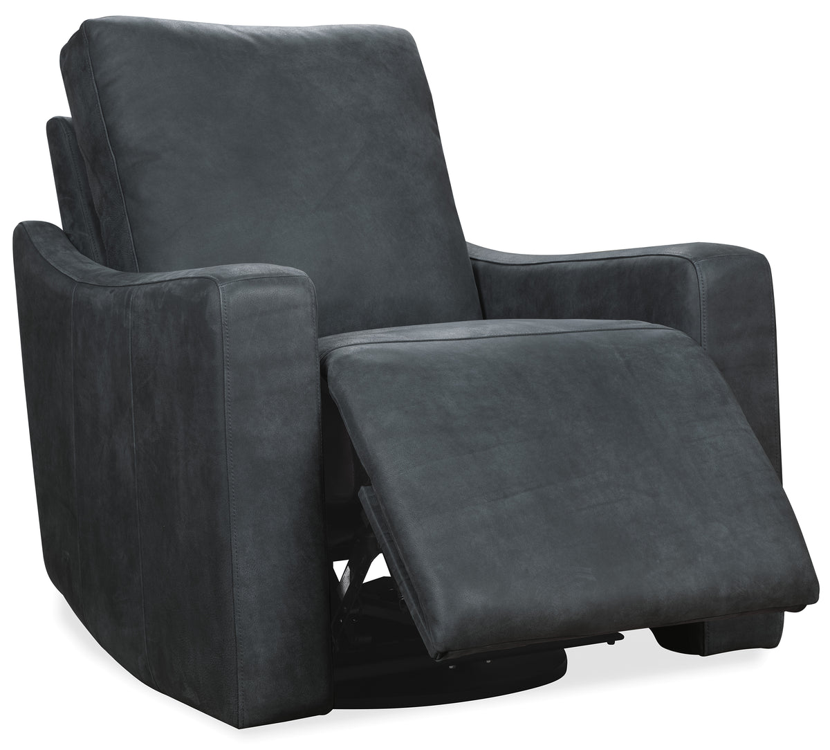 a black recliner with a white background