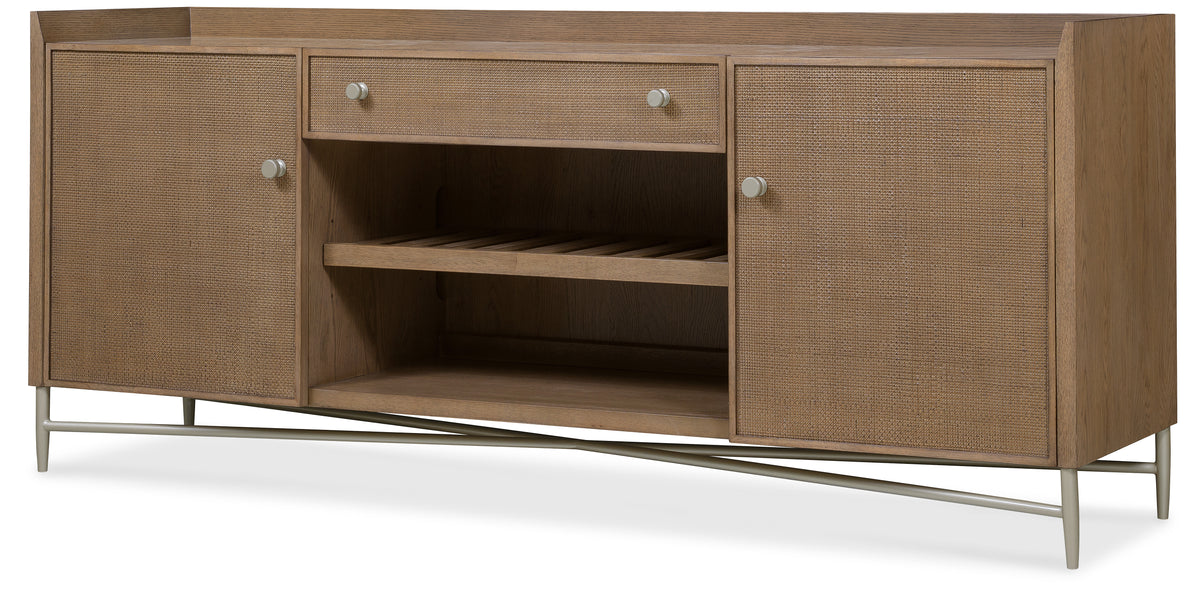 a brown cabinet with a shelf