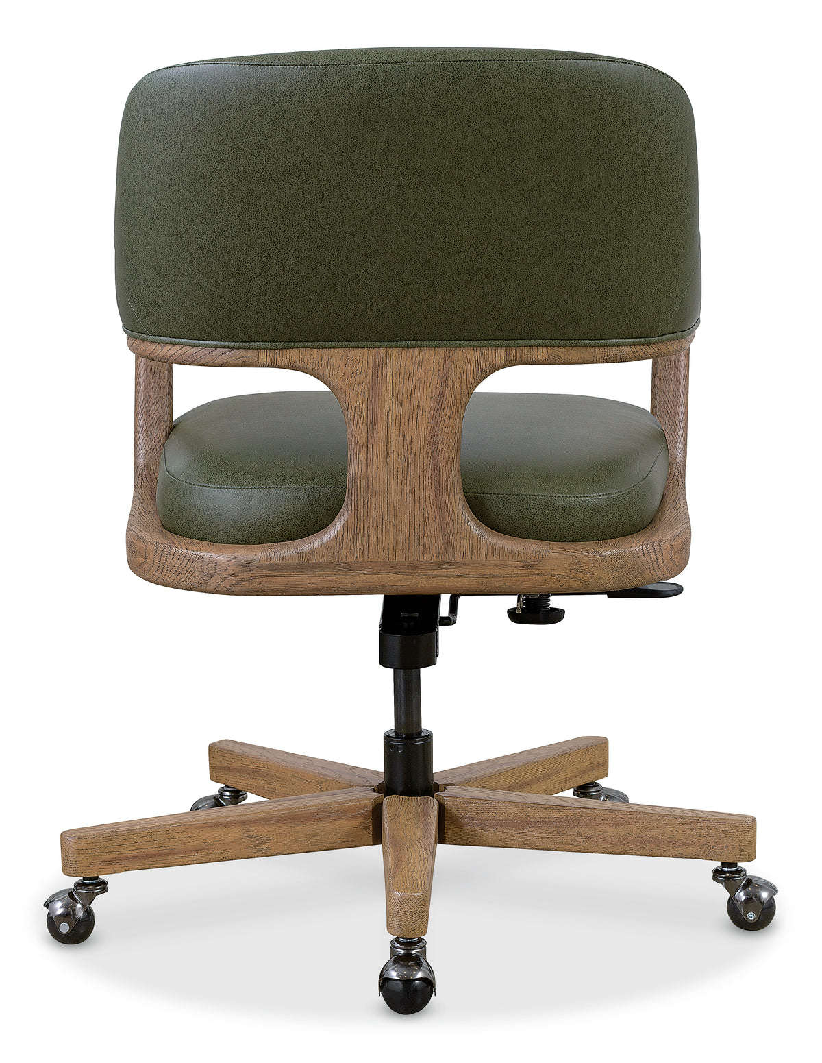 a chair with a green cushion