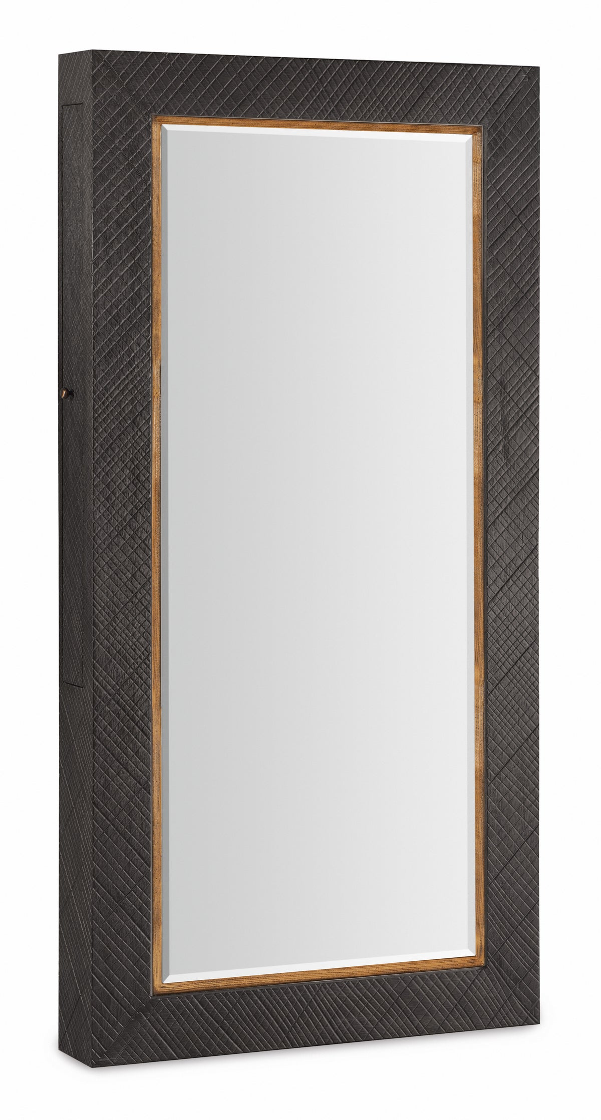 a rectangular mirror with a white background