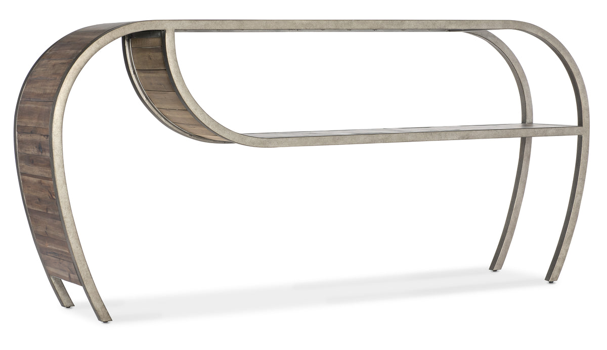 a table with a curved edge
