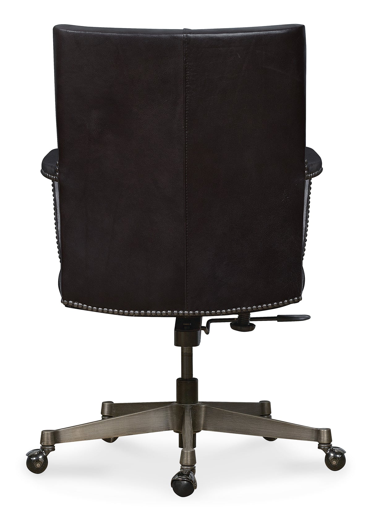 the back of a black office chair
