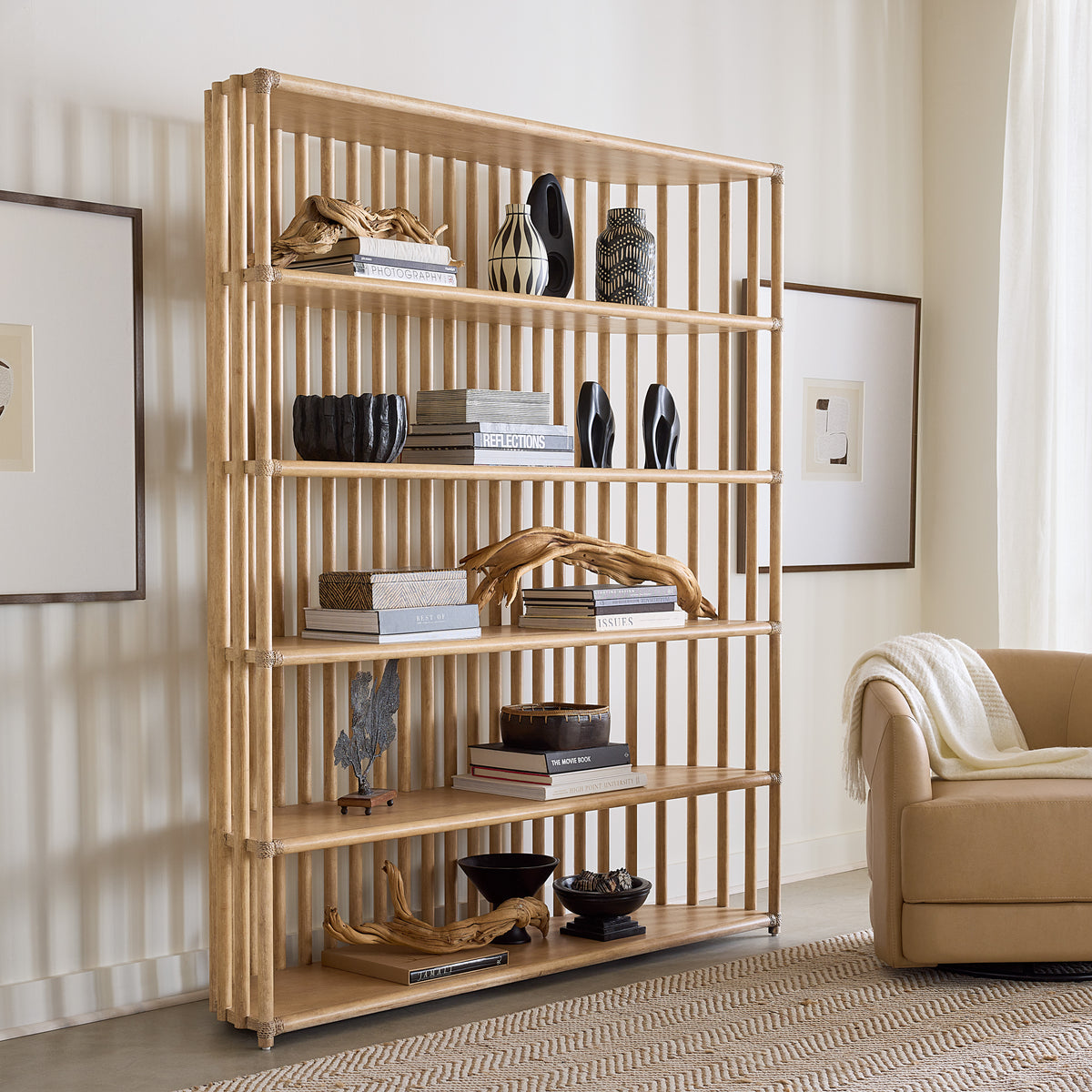 a shelf with objects on it