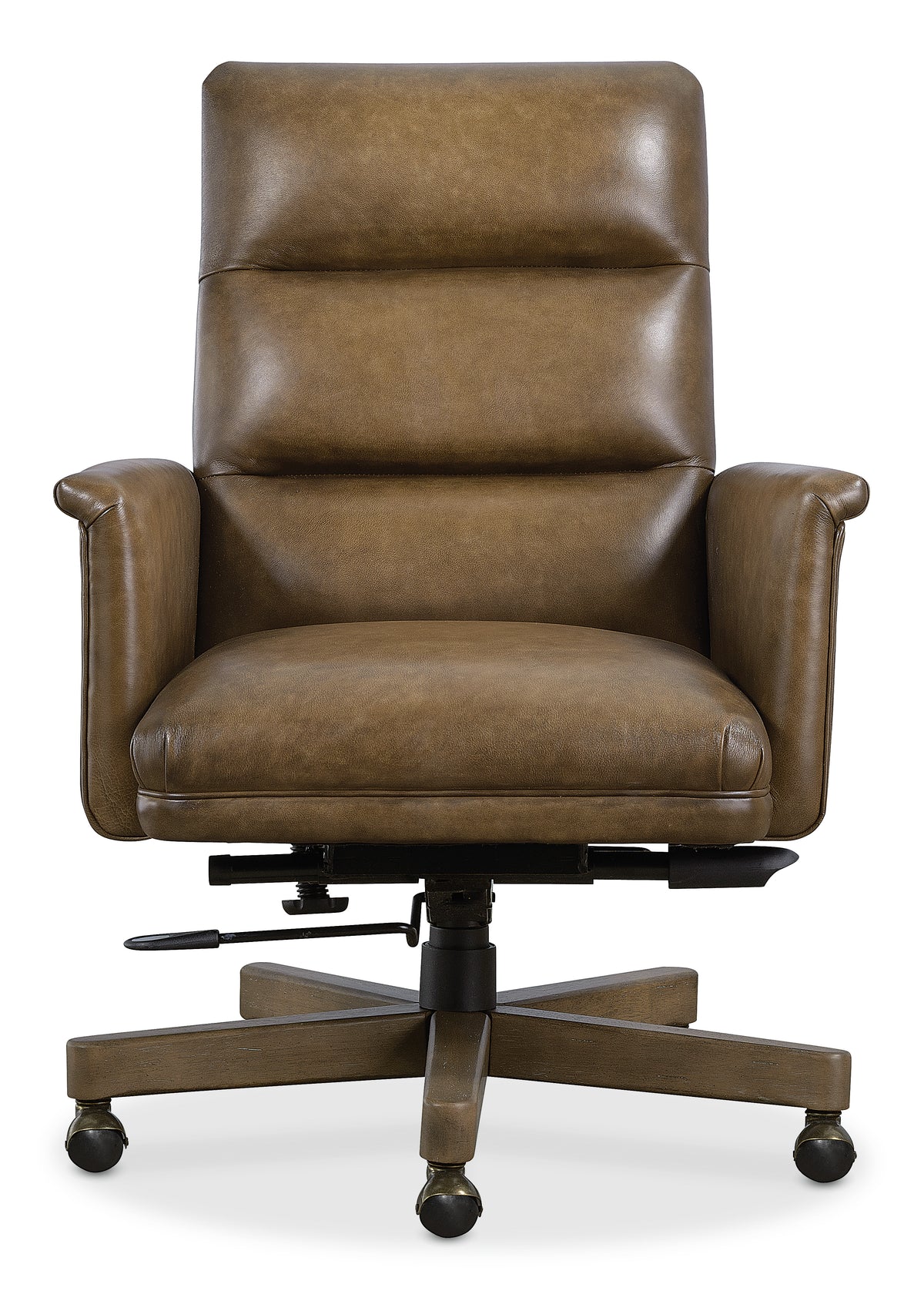 a brown leather office chair