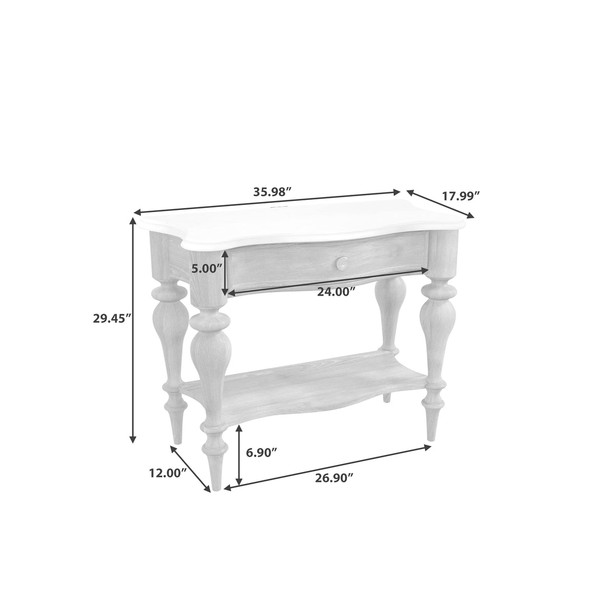a table with dimensions of the size of the table