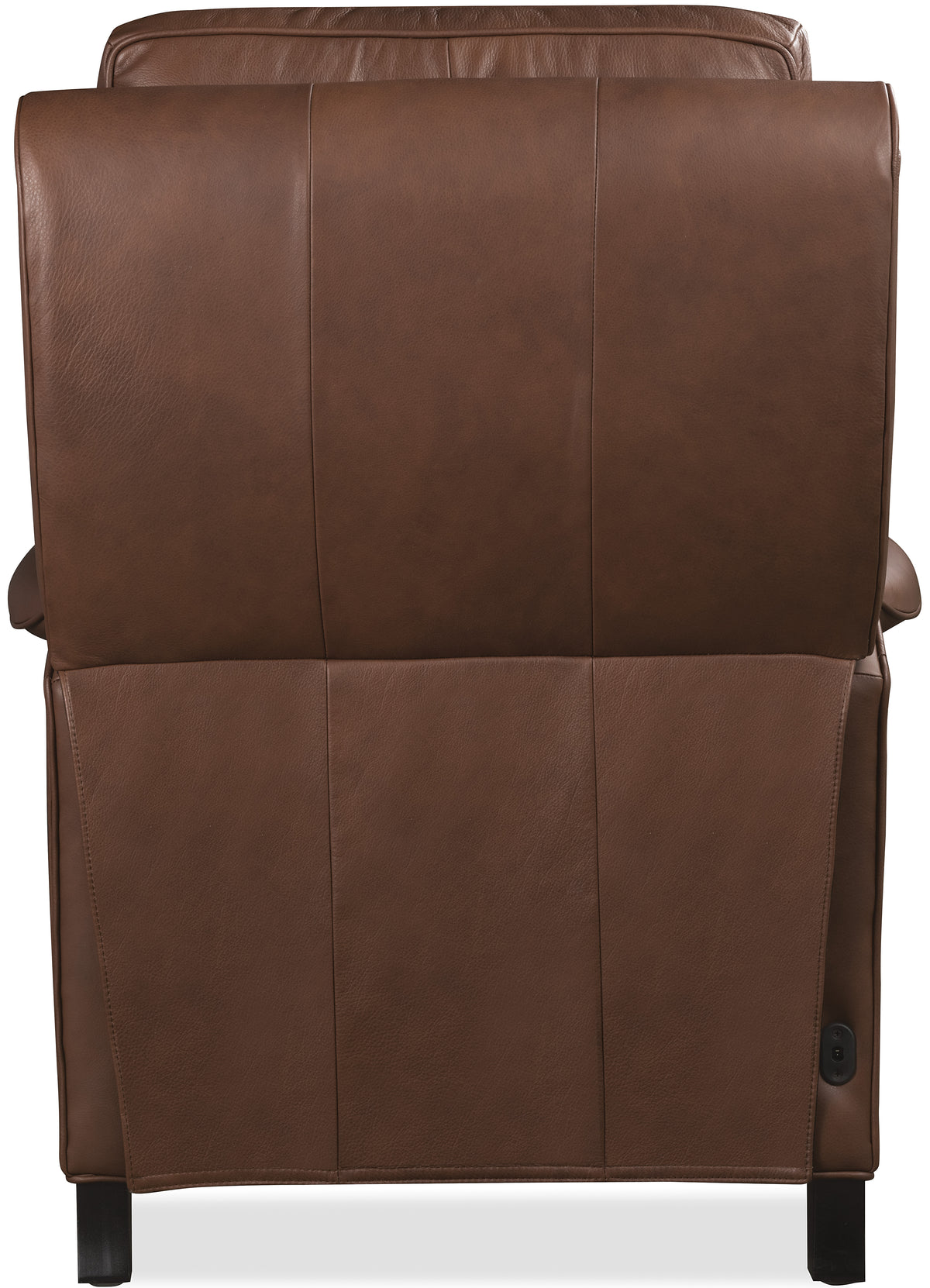 a brown leather recliner chair