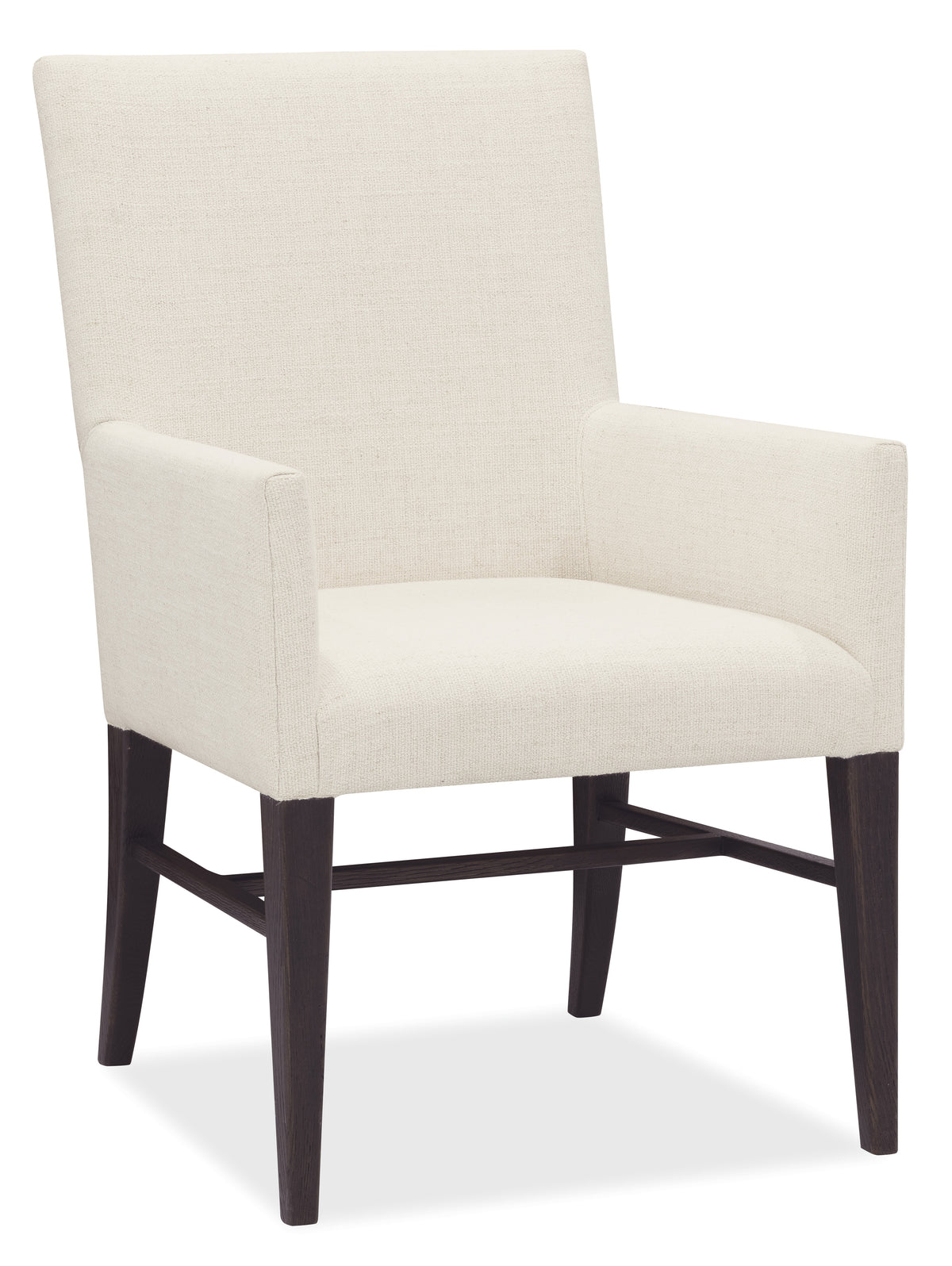 a white chair with dark legs