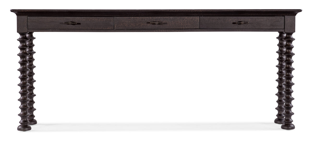 a black desk with drawers
