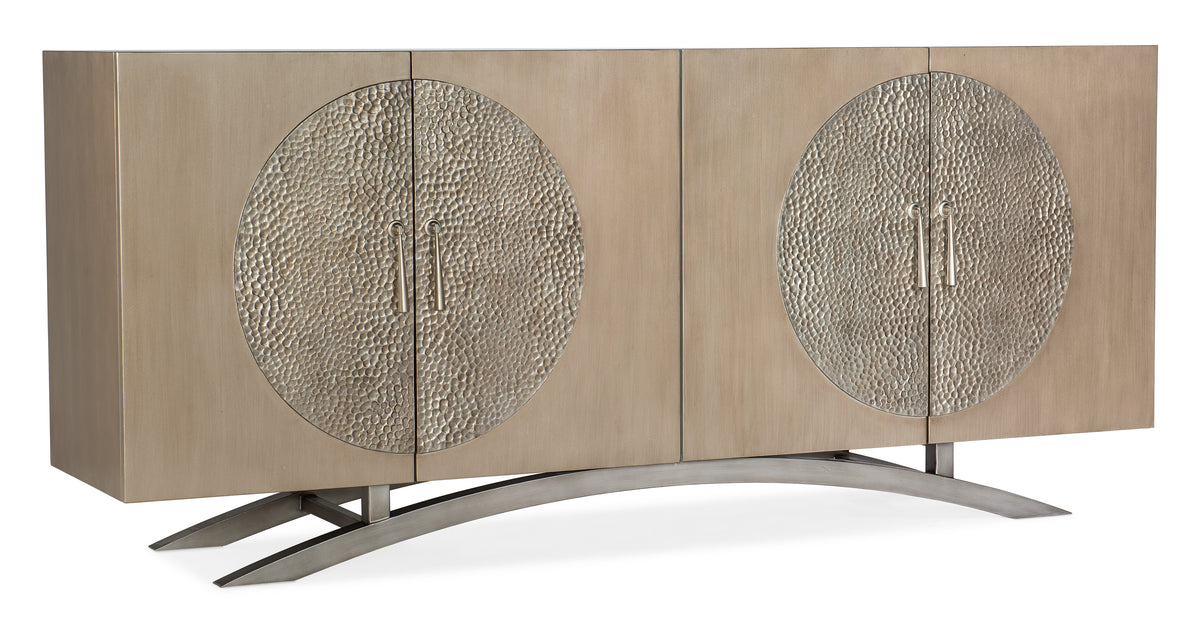 a cabinet with a metal surface