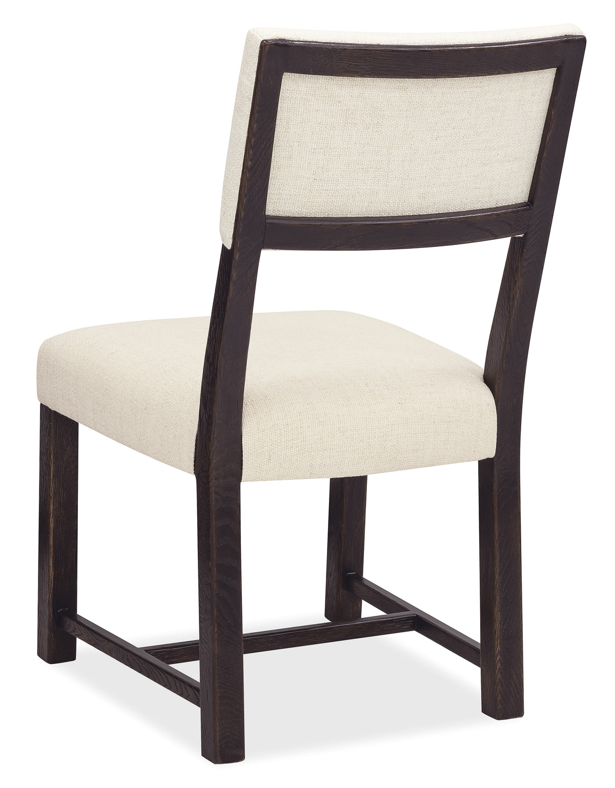 a white chair with a wooden frame