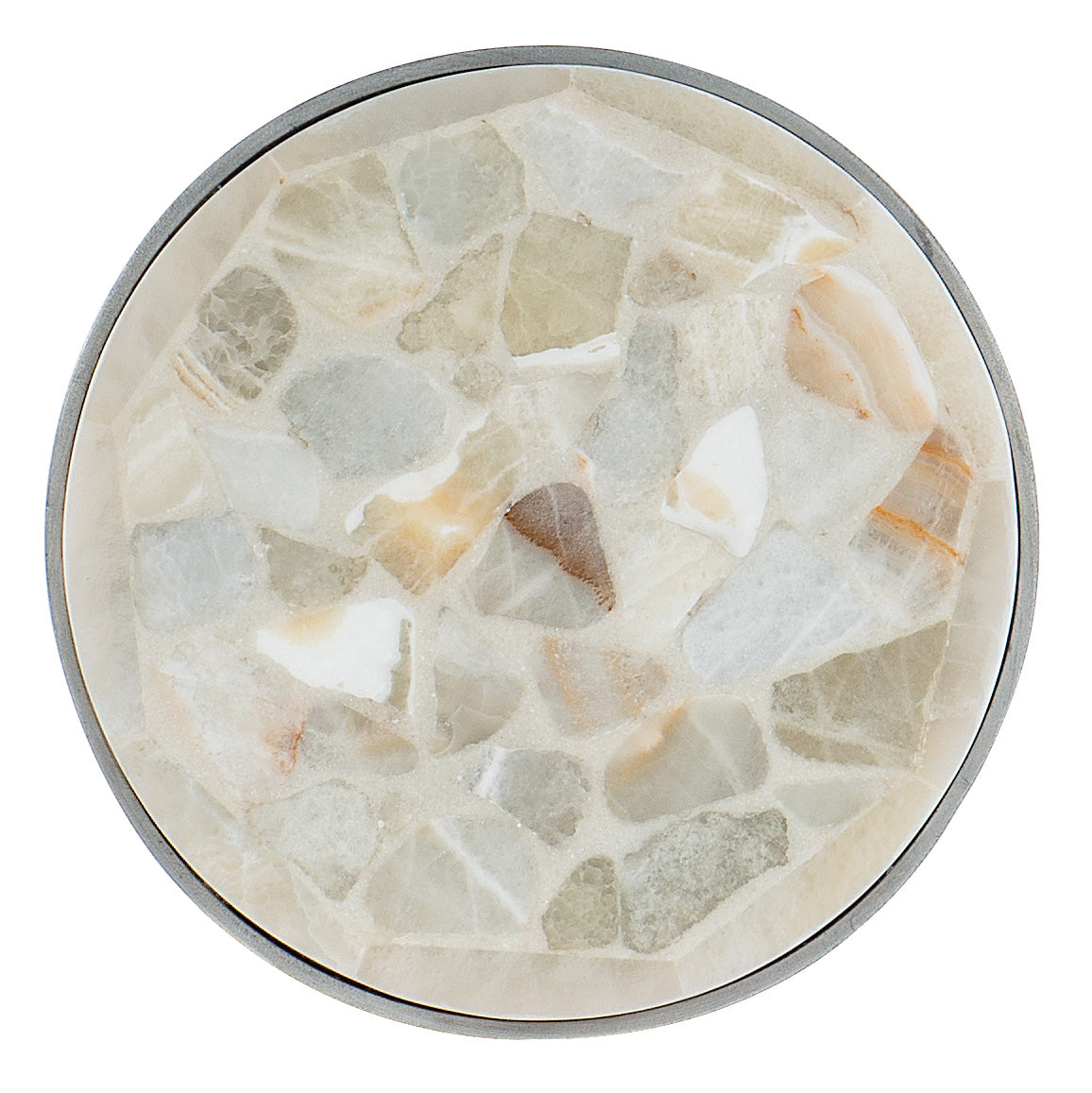 a circular surface with a white surface