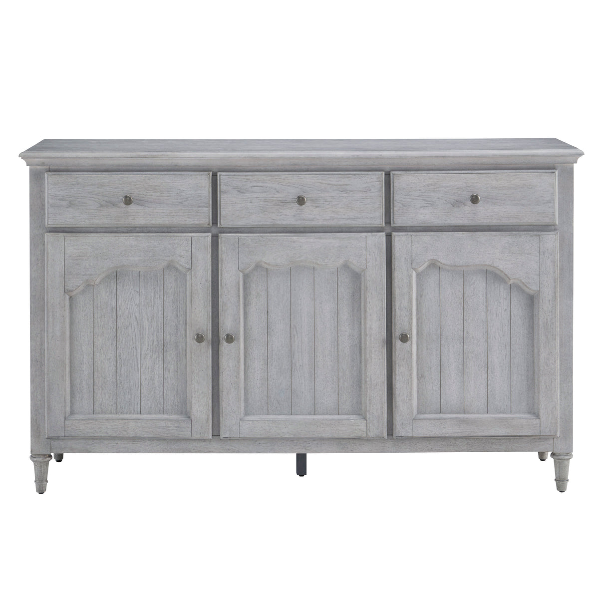 a white wooden cabinet with drawers