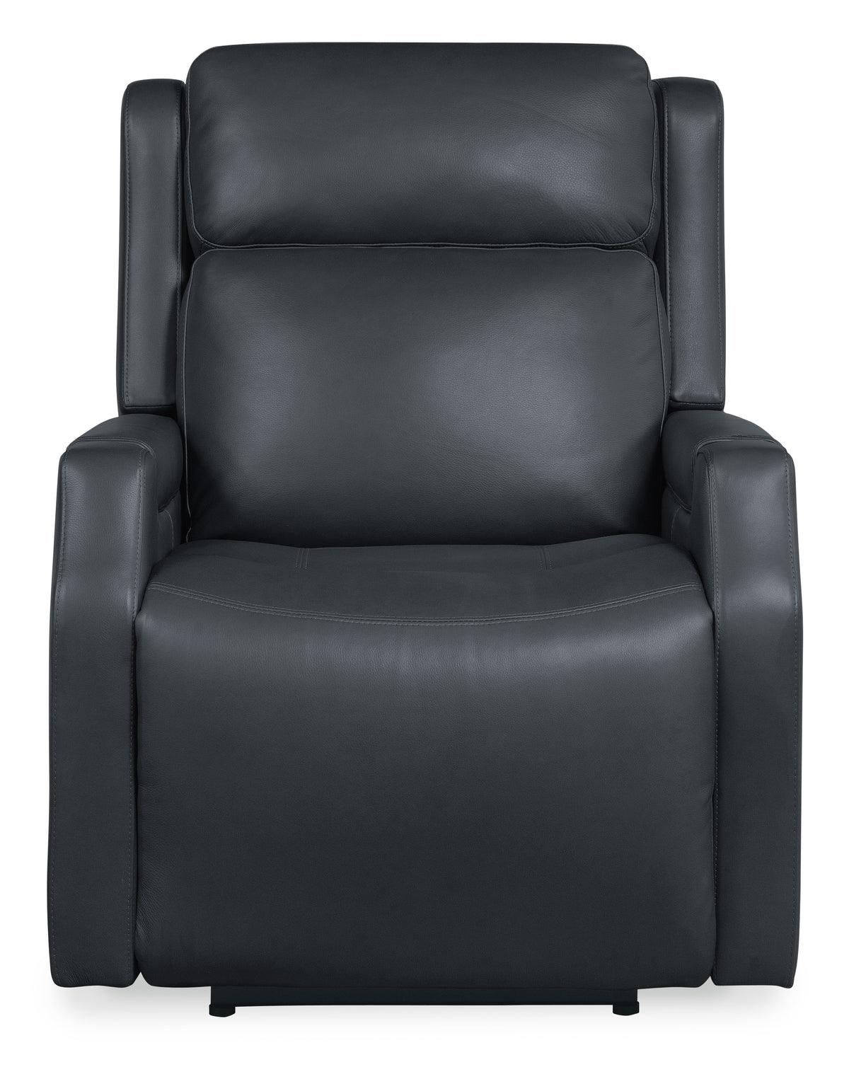 a black leather chair with a white background