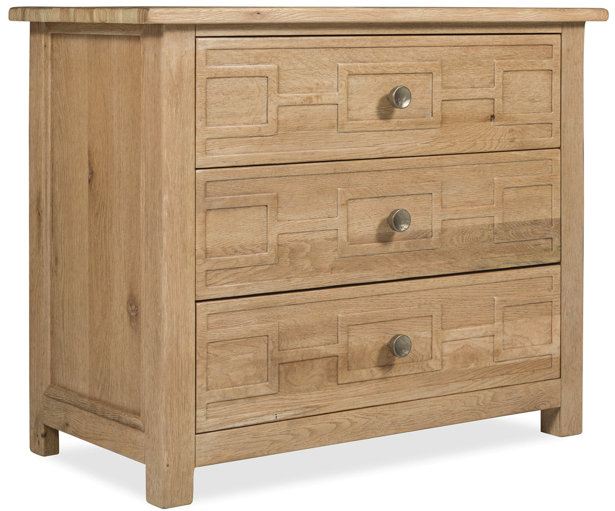 a wooden dresser with drawers