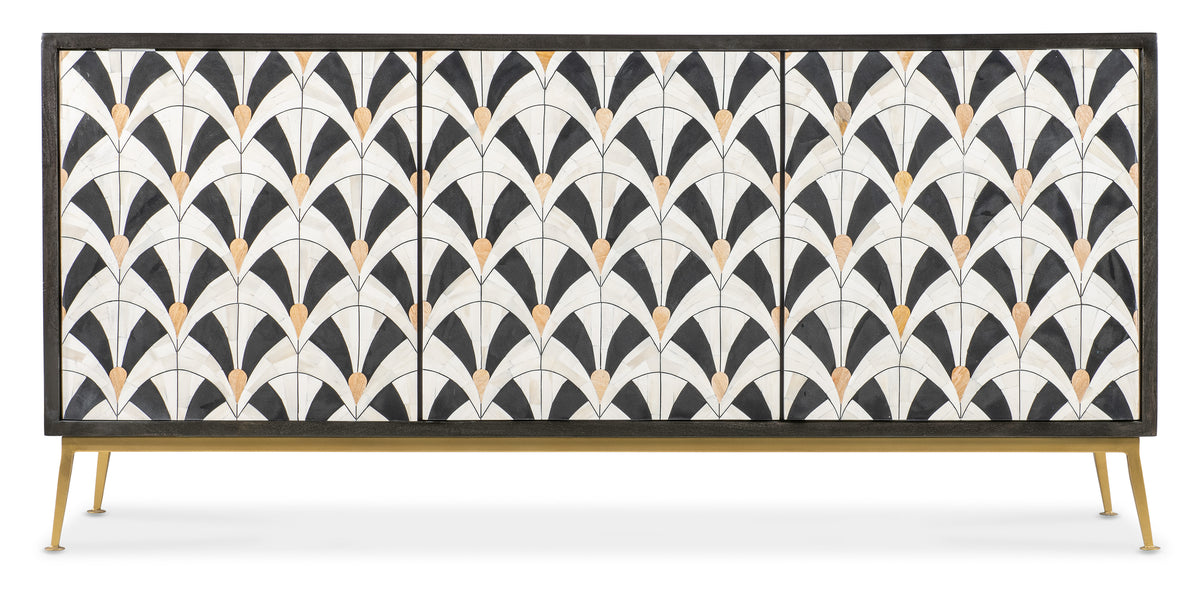 a black and white patterned wall