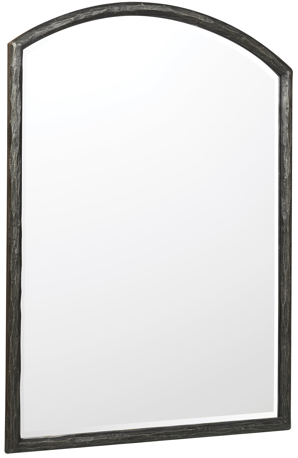 a white rectangular mirror with a black frame