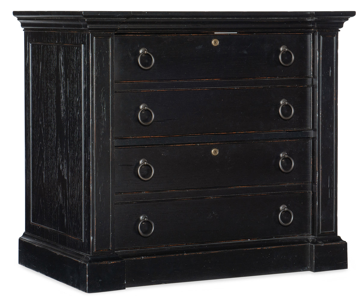 a black dresser with four drawers
