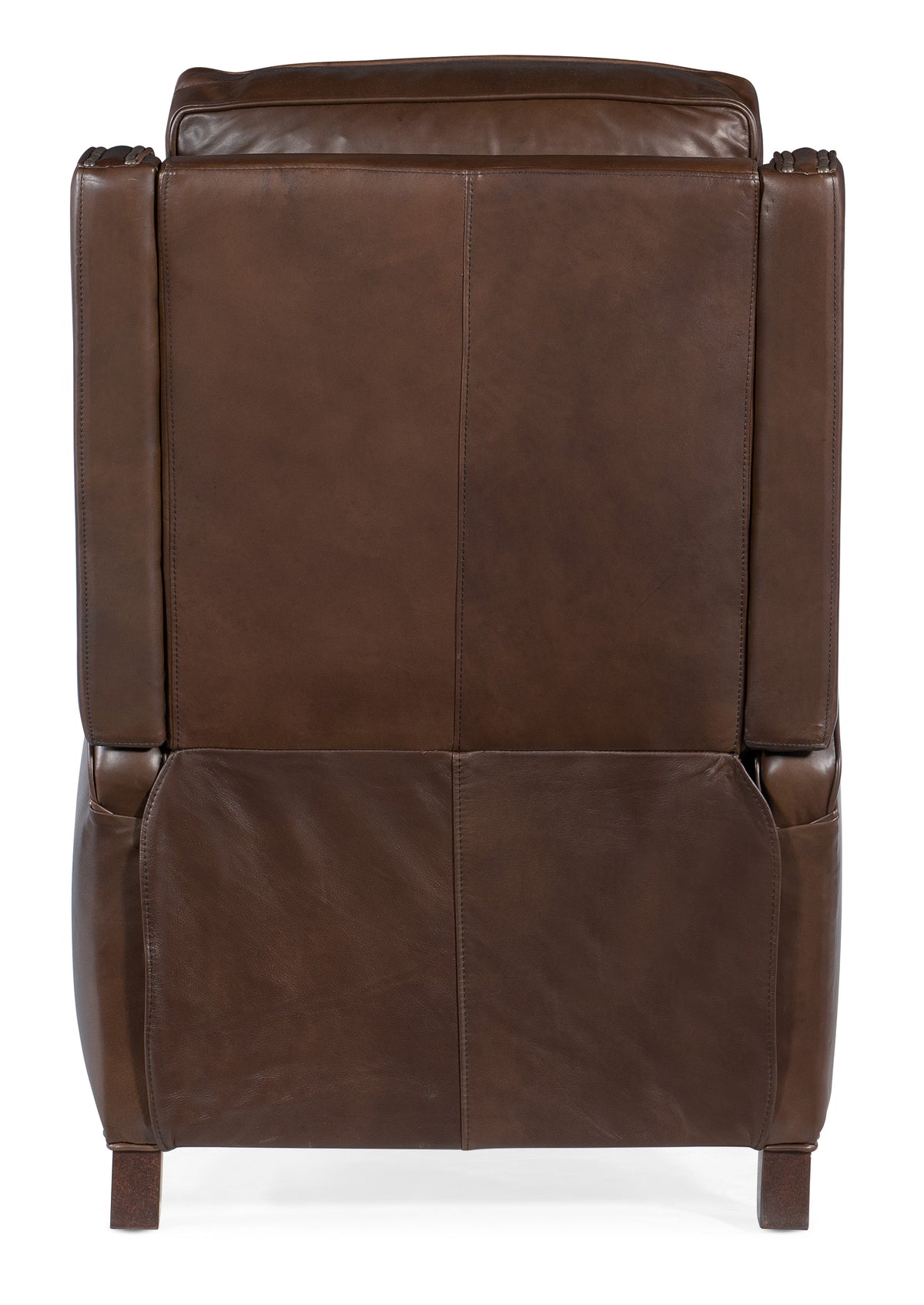 a brown leather chair with a white background