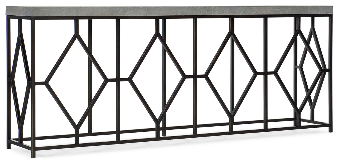 a metal railing with diamond design