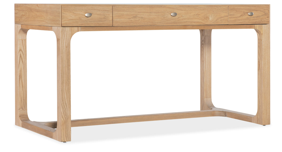 a wooden table with drawers