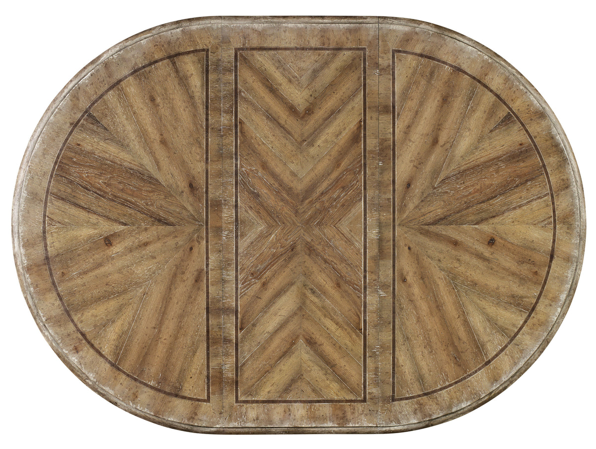 a wooden table with a pattern