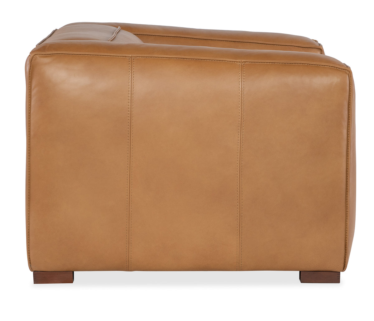a close up of a brown leather couch