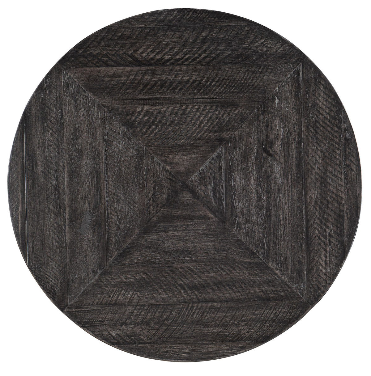 a black circular object with a square pattern