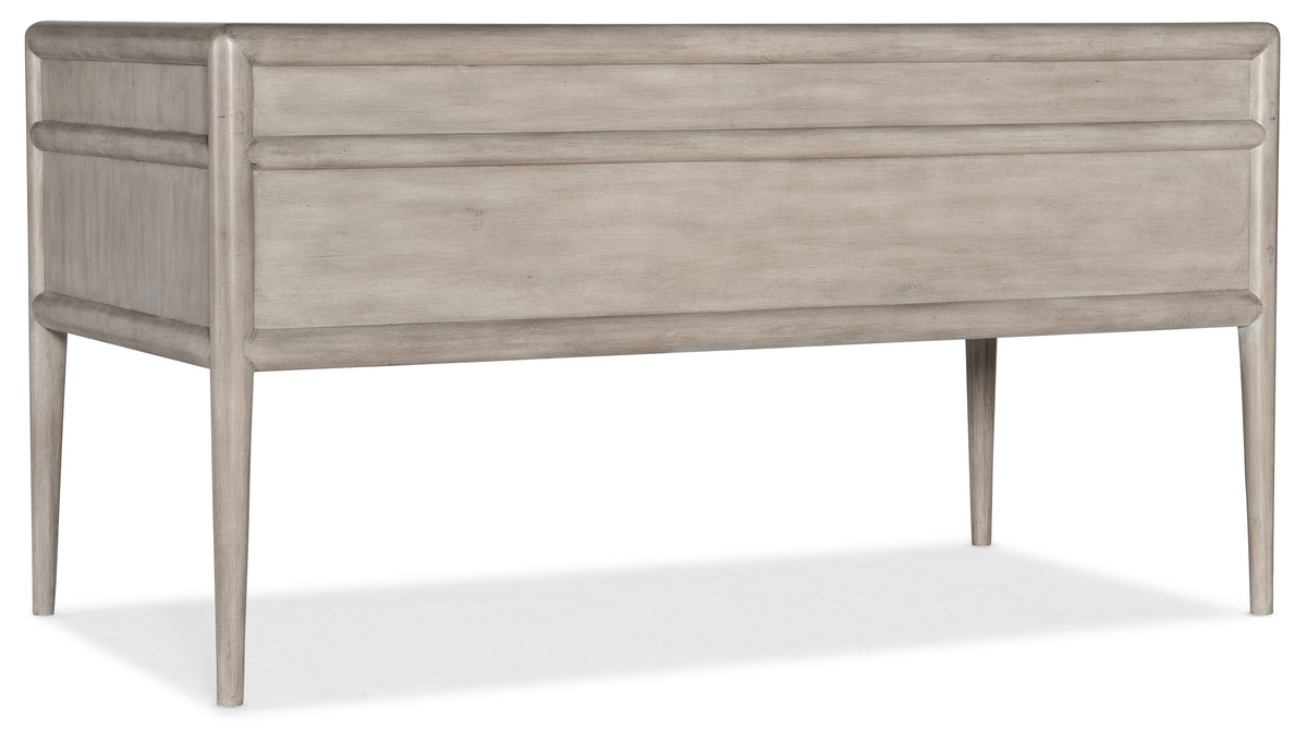 a wooden headboard with legs