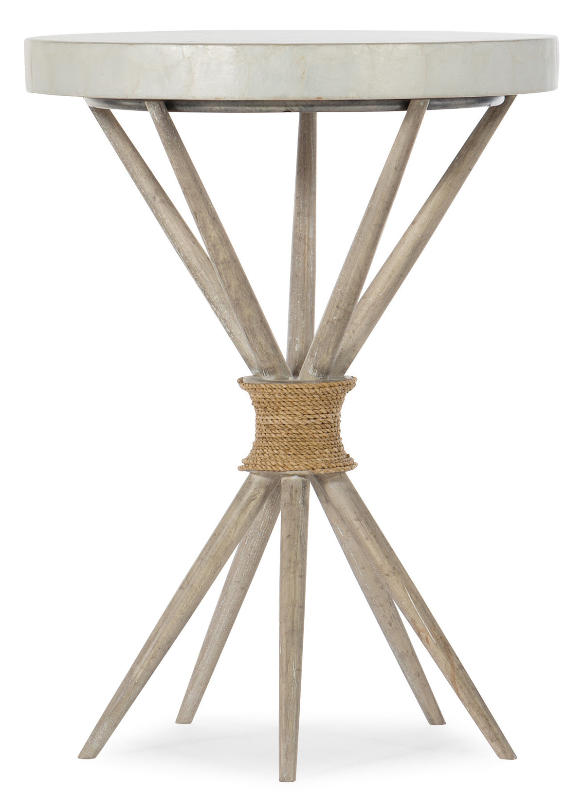 a round table with a rope wrapped around the top